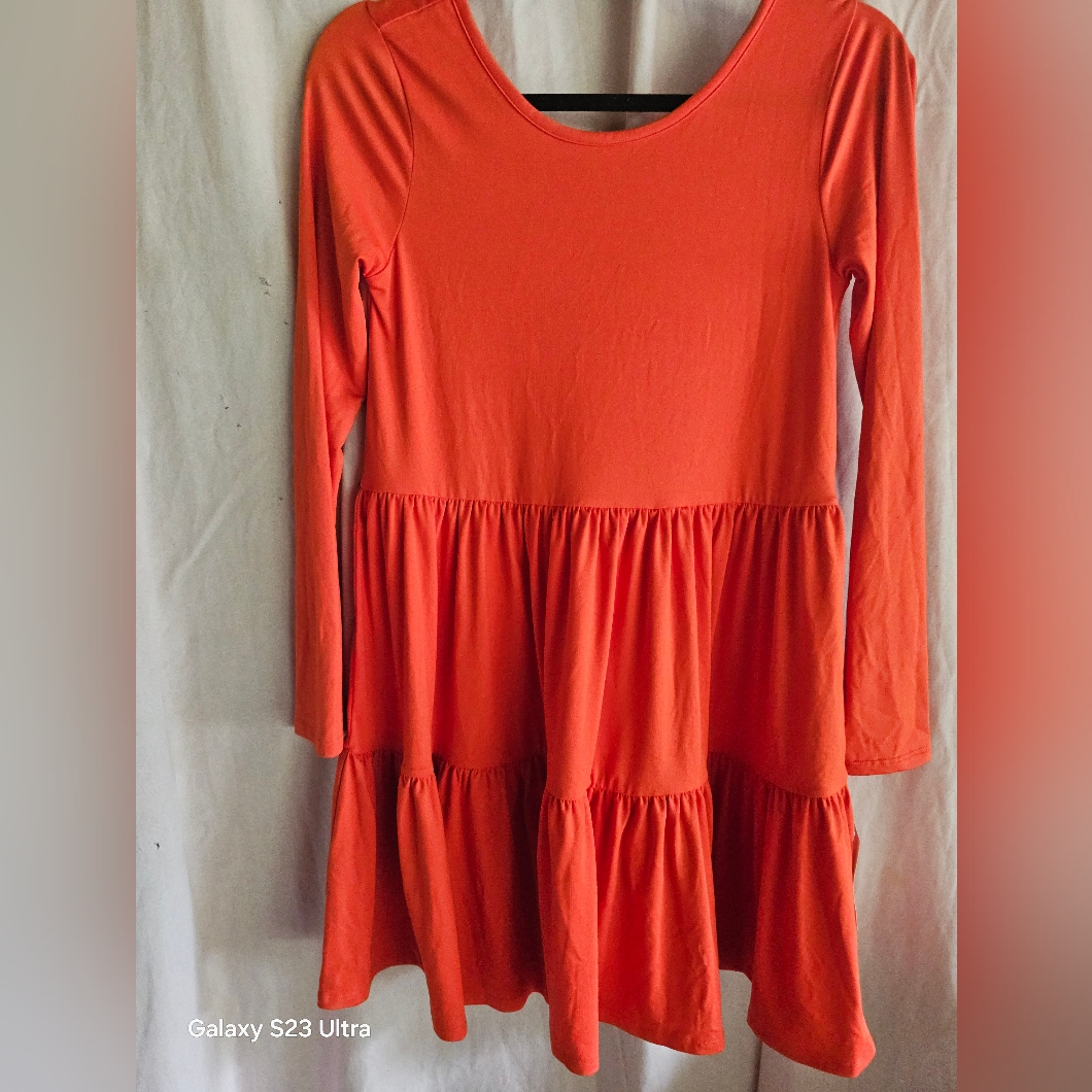 Nwt Girls Epic Threads From Macy's Dress Size Large 14 To 16 Orange Long Sleeve
